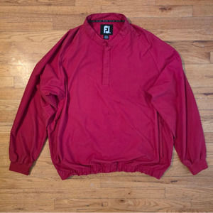 FootJoy FJ Red XXL 2XL Windbreaker Golf Jacket  1/4 button up Light Weight Mens